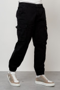 Купить Джинсы карго мужские с накладными карманами черного цвета 2425Ch, фото 3