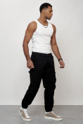 Купить Джинсы карго мужские с накладными карманами черного цвета 2425Ch, фото 7