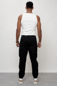 Купить Джинсы карго мужские с накладными карманами черного цвета 2425Ch, фото 8
