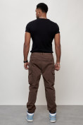 Купить Джинсы карго мужские с накладными карманами коричневого цвета 2425K, фото 5