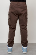 Купить Джинсы карго мужские с накладными карманами коричневого цвета 2425K, фото 9
