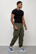 Купить Джинсы карго мужские с накладными карманами цвета хаки 2425Kh, фото 10