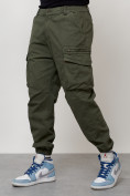 Купить Джинсы карго мужские с накладными карманами цвета хаки 2425Kh, фото 2
