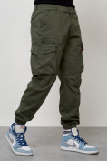 Купить Джинсы карго мужские с накладными карманами цвета хаки 2425Kh, фото 3