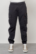 Купить Джинсы карго мужские с накладными карманами темно-серого цвета 2425TC, фото 3