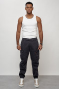 Купить Джинсы карго мужские с накладными карманами темно-серого цвета 2425TC, фото 7