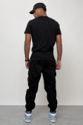 Купить Джинсы карго мужские с накладными карманами черного цвета 2426Ch, фото 12