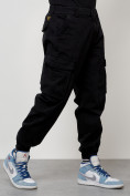 Купить Джинсы карго мужские с накладными карманами черного цвета 2426Ch, фото 3