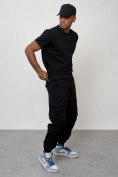 Купить Джинсы карго мужские с накладными карманами черного цвета 2426Ch, фото 7