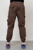 Купить Джинсы карго мужские с накладными карманами коричневого цвета 2426K, фото 8