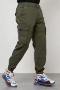 Купить Джинсы карго мужские с накладными карманами цвета хаки 2426Kh, фото 3