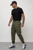 Купить Джинсы карго мужские с накладными карманами цвета хаки 2426Kh, фото 6