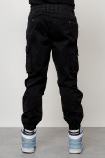 Купить Джинсы карго мужские с накладными карманами черного цвета 2427Ch, фото 8