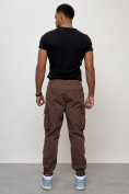 Купить Джинсы карго мужские с накладными карманами коричневого цвета 2427K, фото 11