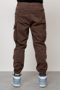 Купить Джинсы карго мужские с накладными карманами коричневого цвета 2427K, фото 7