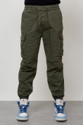 Купить Джинсы карго мужские с накладными карманами цвета хаки 2427Kh, фото 3