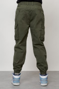 Купить Джинсы карго мужские с накладными карманами цвета хаки 2427Kh, фото 4