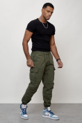 Купить Джинсы карго мужские с накладными карманами цвета хаки 2427Kh, фото 7