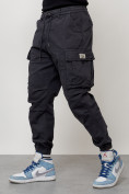 Купить Джинсы карго мужские с накладными карманами темно-серого цвета 2427TC, фото 2
