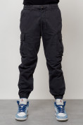 Купить Джинсы карго мужские с накладными карманами темно-серого цвета 2427TC, фото 3