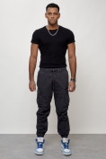 Купить Джинсы карго мужские с накладными карманами темно-серого цвета 2427TC, фото 7