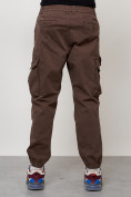 Купить Джинсы карго мужские с накладными карманами коричневого цвета 2428K, фото 8