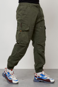 Купить Джинсы карго мужские с накладными карманами цвета хаки 2428Kh, фото 2