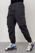Купить Джинсы карго мужские с накладными карманами темно-серого цвета 2428TC, фото 2