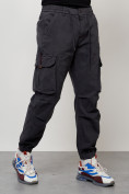Купить Джинсы карго мужские с накладными карманами темно-серого цвета 2428TC, фото 3