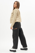 Купить Короткая кожаная куртка женская бежевого цвета 245B, фото 6
