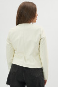 Купить Короткая кожаная куртка женская белого цвета 245Bl, фото 11