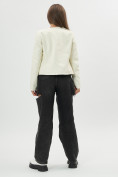 Купить Короткая кожаная куртка женская белого цвета 245Bl, фото 6