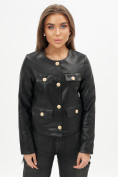 Купить Короткая кожаная куртка женская черного цвета 245Ch
