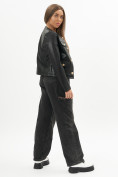 Купить Короткая кожаная куртка женская черного цвета 245Ch, фото 5