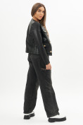 Купить Короткая кожаная куртка женская черного цвета 245Ch, фото 7