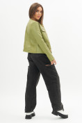 Купить Короткая кожаная куртка женская зеленого цвета 245Z, фото 7