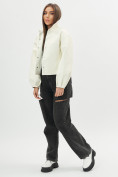 Купить Короткая кожаная куртка женская белого цвета 246Bl, фото 3