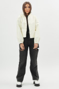 Купить Короткая кожаная куртка женская белого цвета 246Bl, фото 11