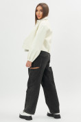 Купить Короткая кожаная куртка женская белого цвета 246Bl, фото 5