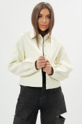 Купить Короткая кожаная куртка женская белого цвета 246Bl, фото 6