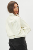 Купить Короткая кожаная куртка женская белого цвета 246Bl, фото 2