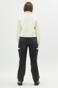 Купить Короткая кожаная куртка женская белого цвета 246Bl, фото 8