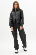 Купить Короткая кожаная куртка женская черного цвета 246Ch, фото 3