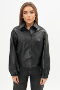 Купить Короткая кожаная куртка женская черного цвета 246Ch, фото 12