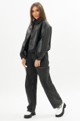 Купить Короткая кожаная куртка женская черного цвета 246Ch, фото 4