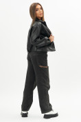 Купить Короткая кожаная куртка женская черного цвета 246Ch, фото 5