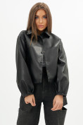Купить Короткая кожаная куртка женская черного цвета 246Ch, фото 6