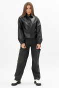 Купить Короткая кожаная куртка женская черного цвета 246Ch, фото 8
