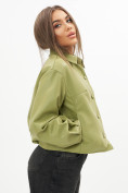 Купить Короткая кожаная куртка женская зеленого цвета 246Z, фото 10
