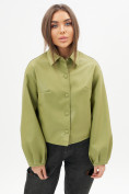 Купить Короткая кожаная куртка женская зеленого цвета 246Z, фото 11